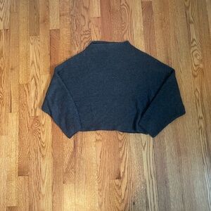 Leith grey crop funnel neck sweater
